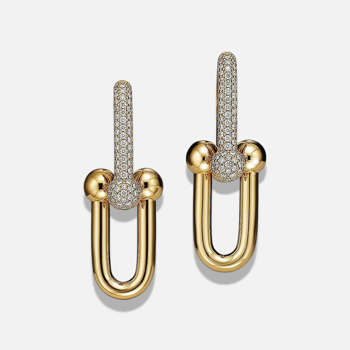 Serelis Pavé Link Hoop Earrings