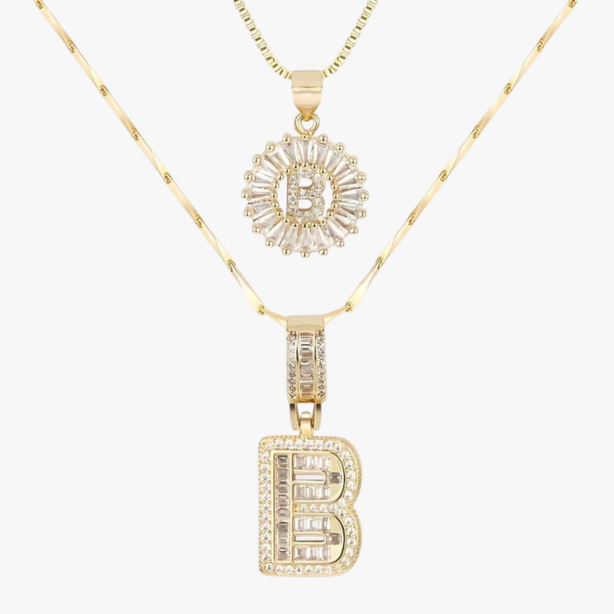 Initial Necklace A–Z Duo Set