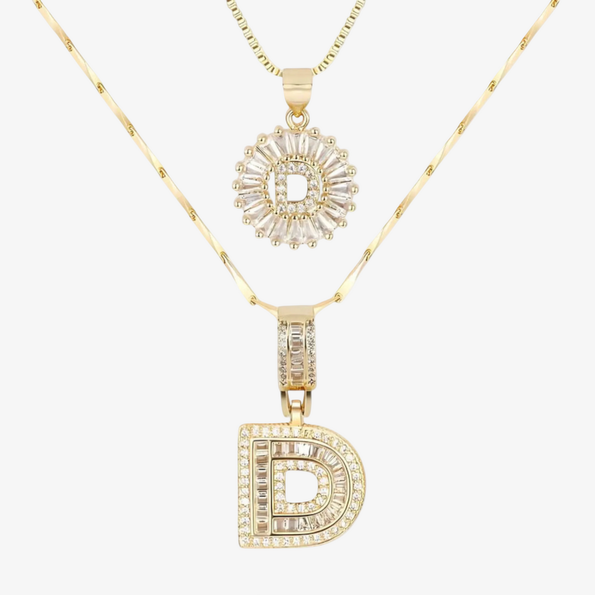 Initial Necklace A–Z Duo Set