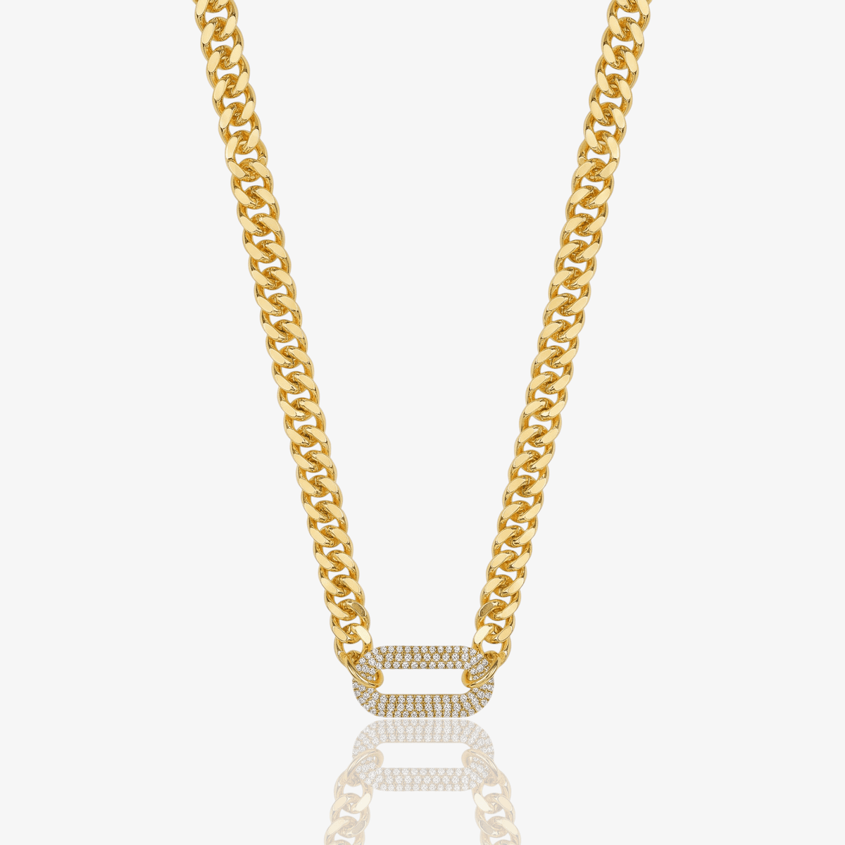 Cuban Halo Link Choker Necklace