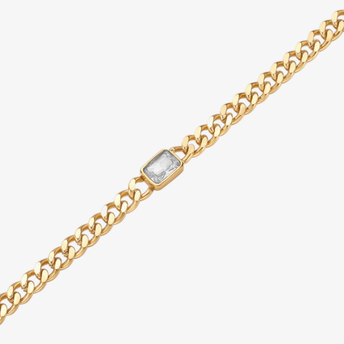 Cubic Zirconia Link Chain Necklace