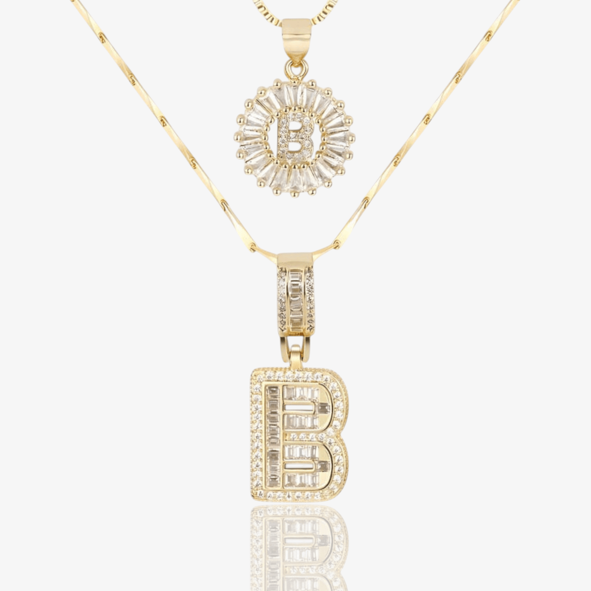 Initial Necklace A–Z Duo Set