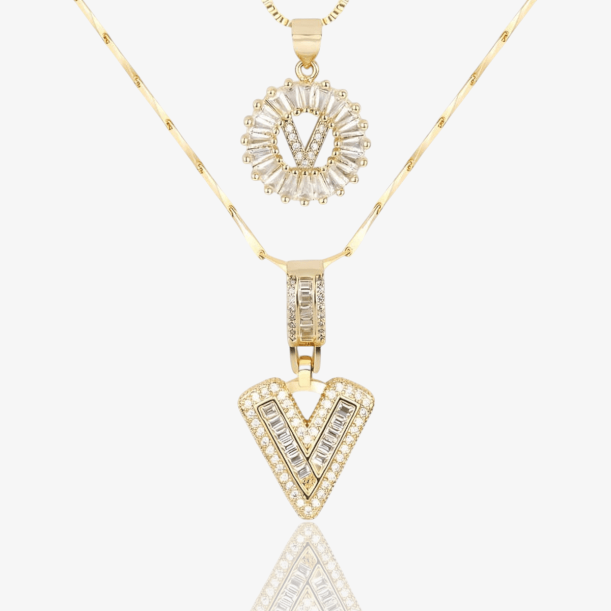 Initial Necklace A–Z Duo Set