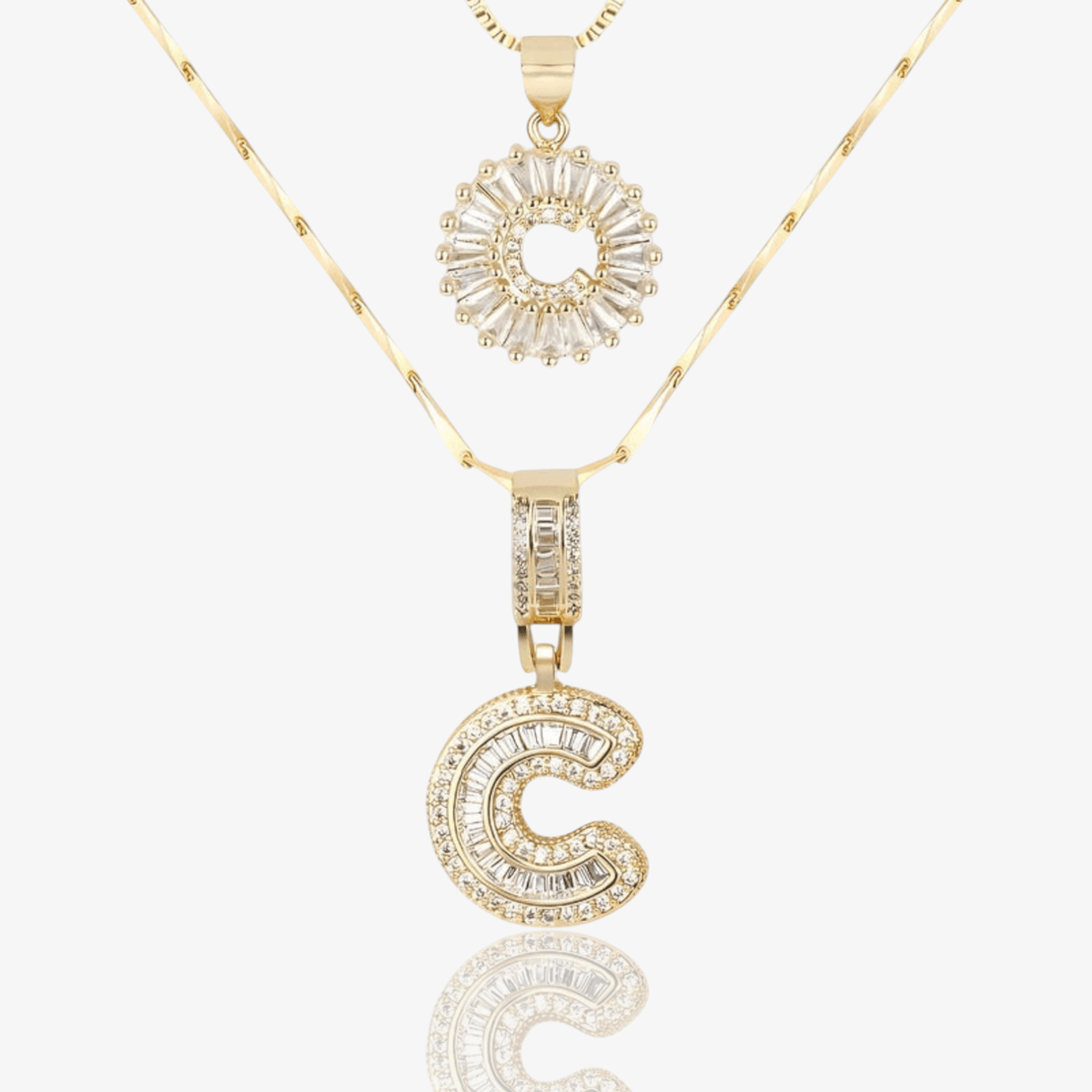 Initial Necklace A–Z Duo Set