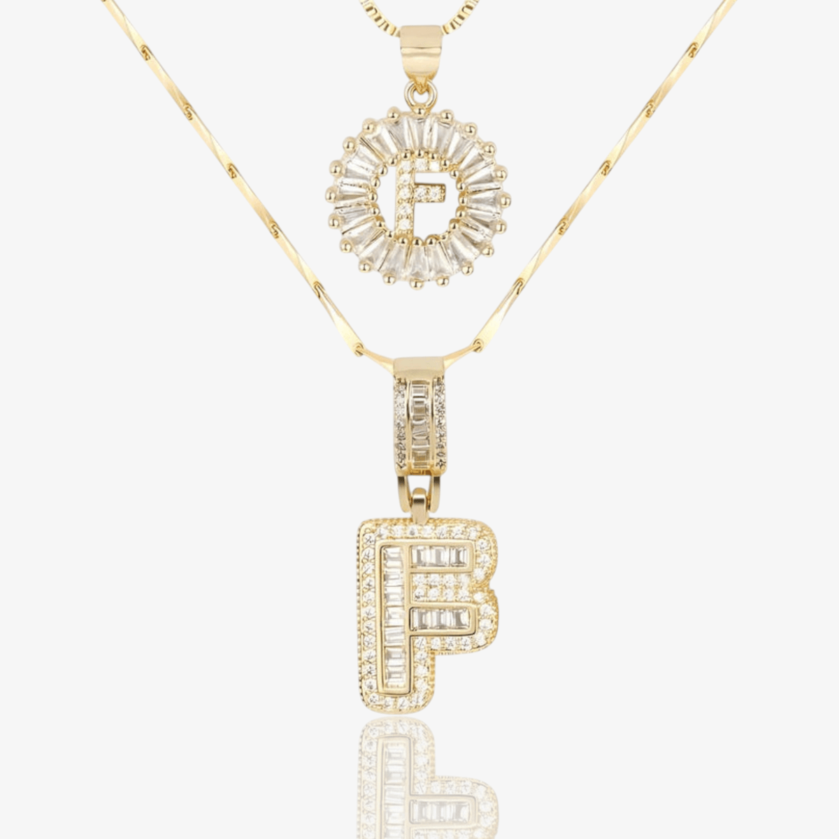 Initial Necklace A–Z Duo Set