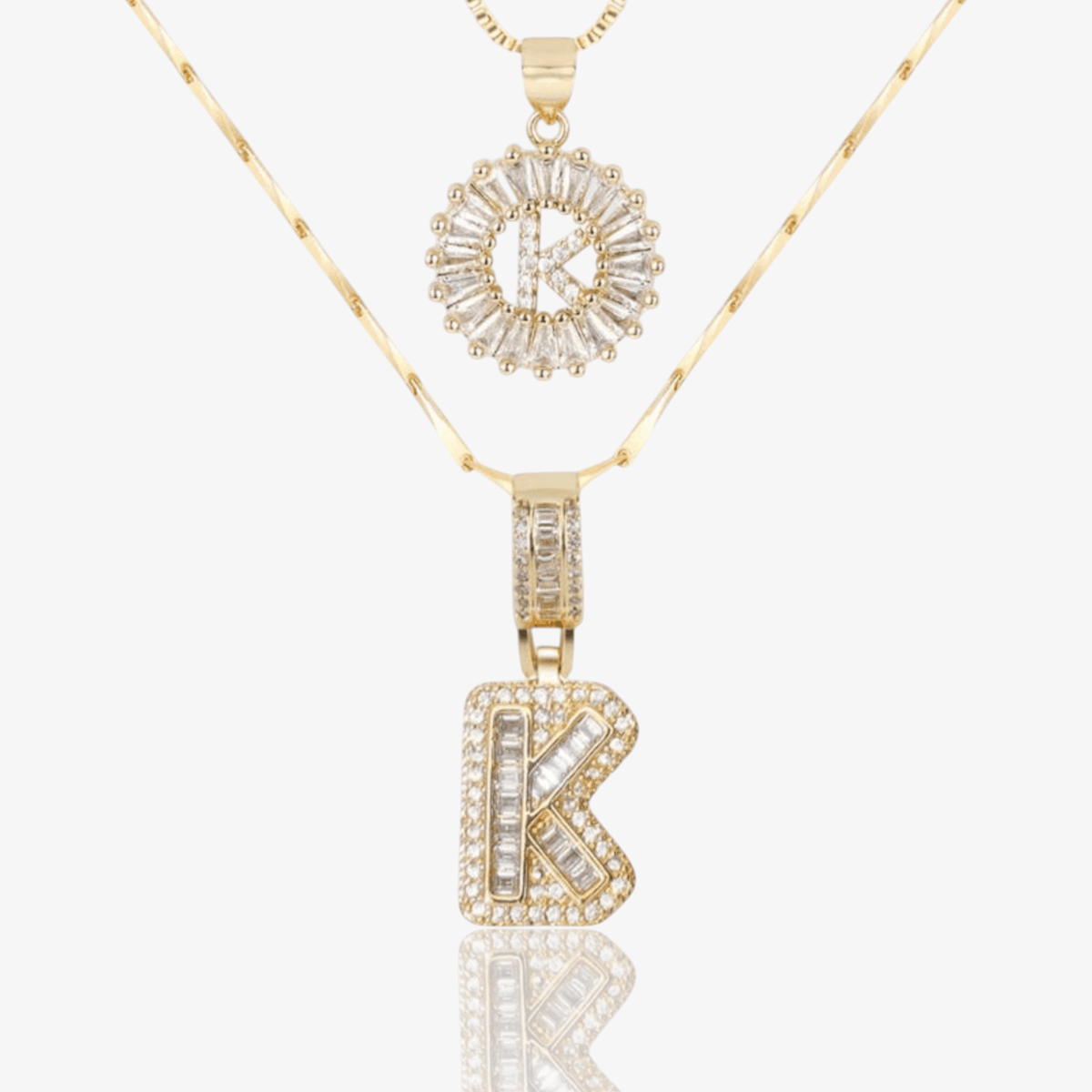 Initial Necklace A–Z Duo Set