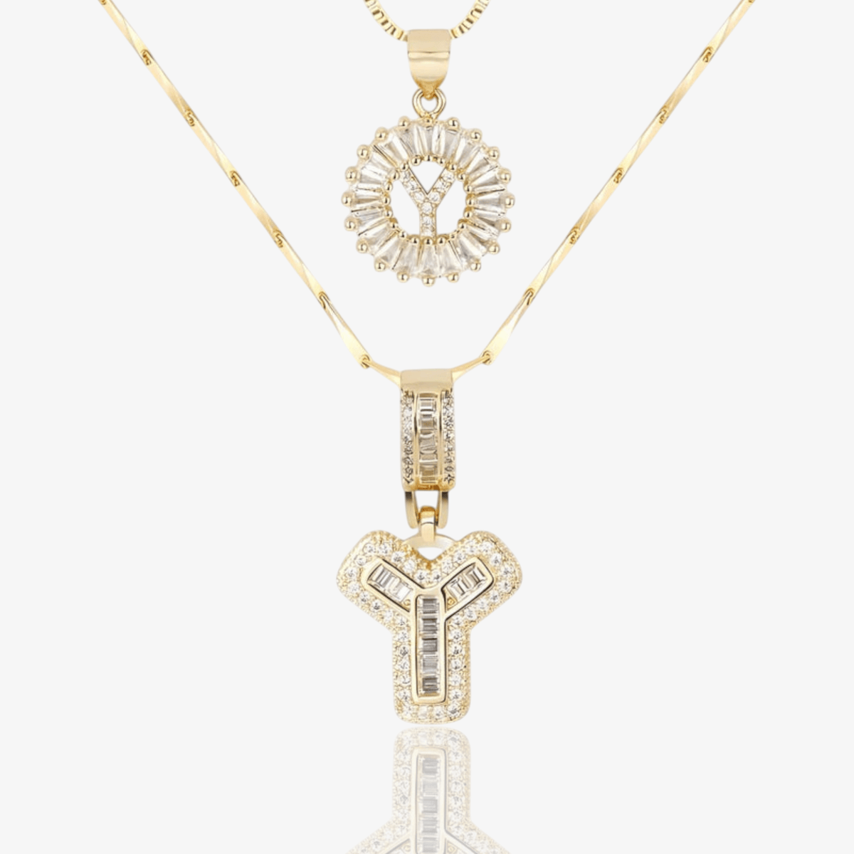 Initial Necklace A–Z Duo Set