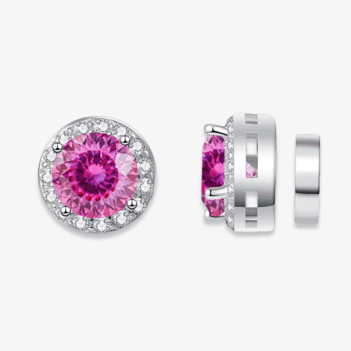Magnetic Round Moissanite Earrings