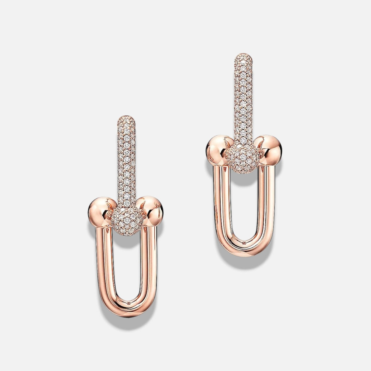 Serelis Pavé Link Hoop Earrings