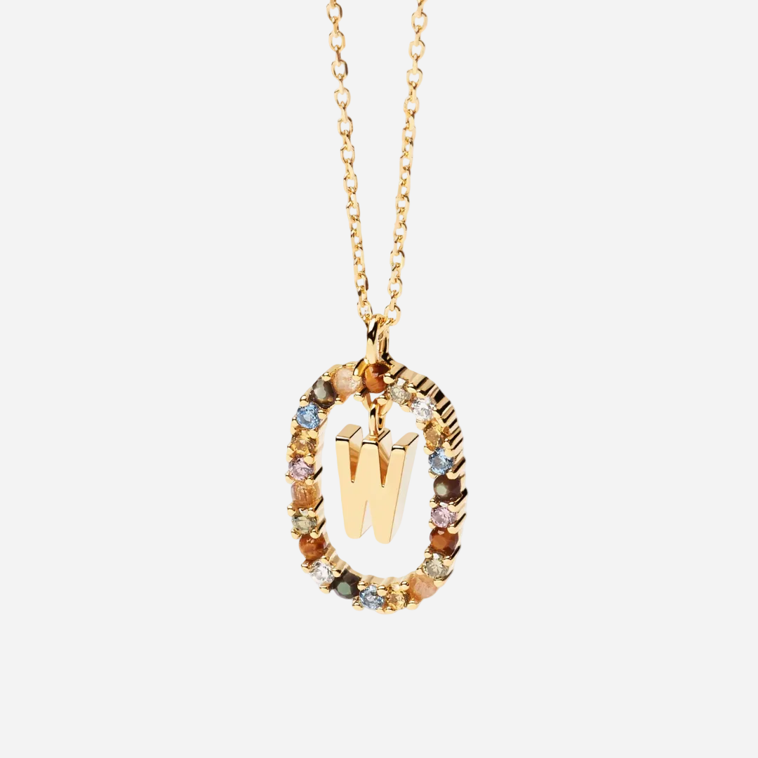 Gemstone Initial Necklace