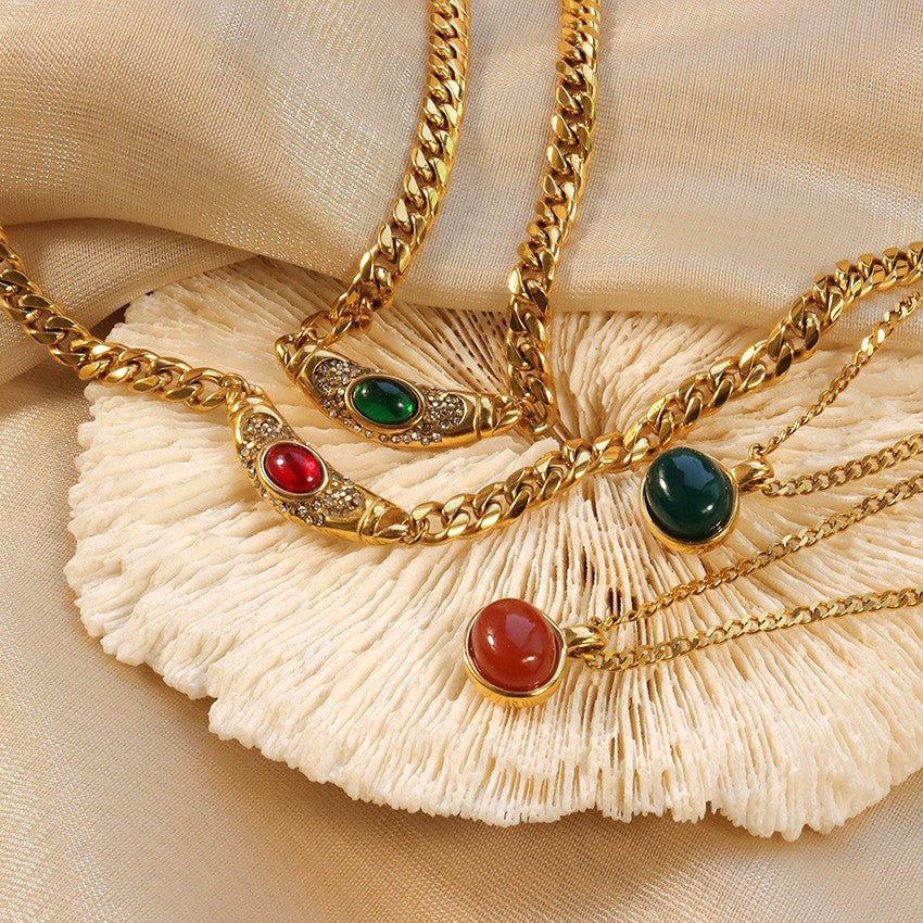 Lila Gemstone Necklace