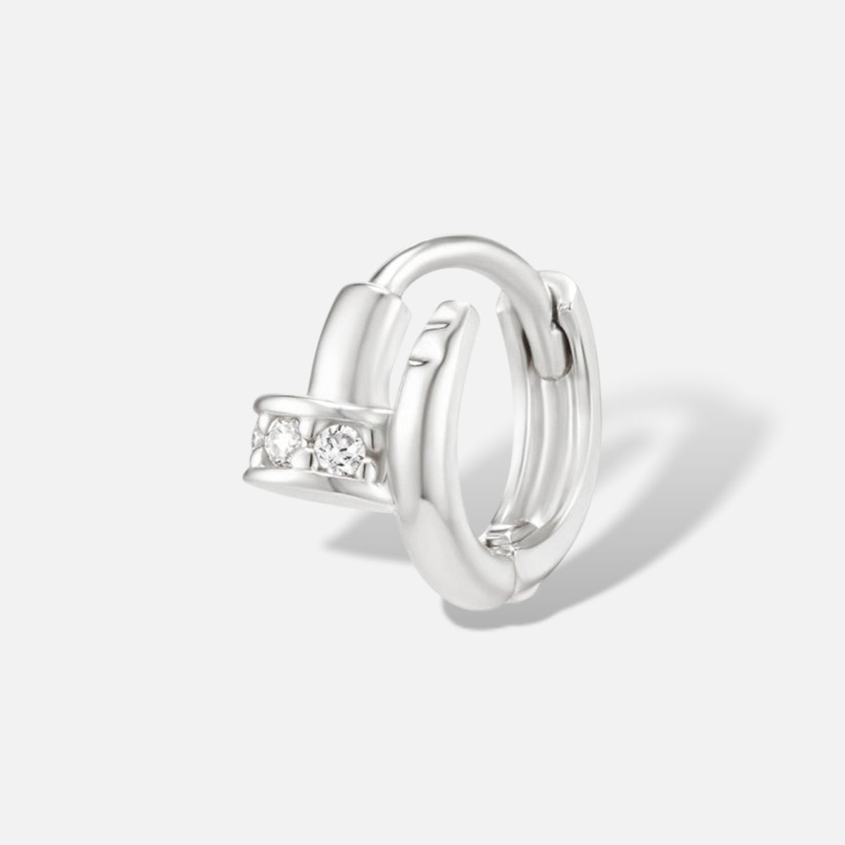 Mini Nail Huggie Hoop Earring