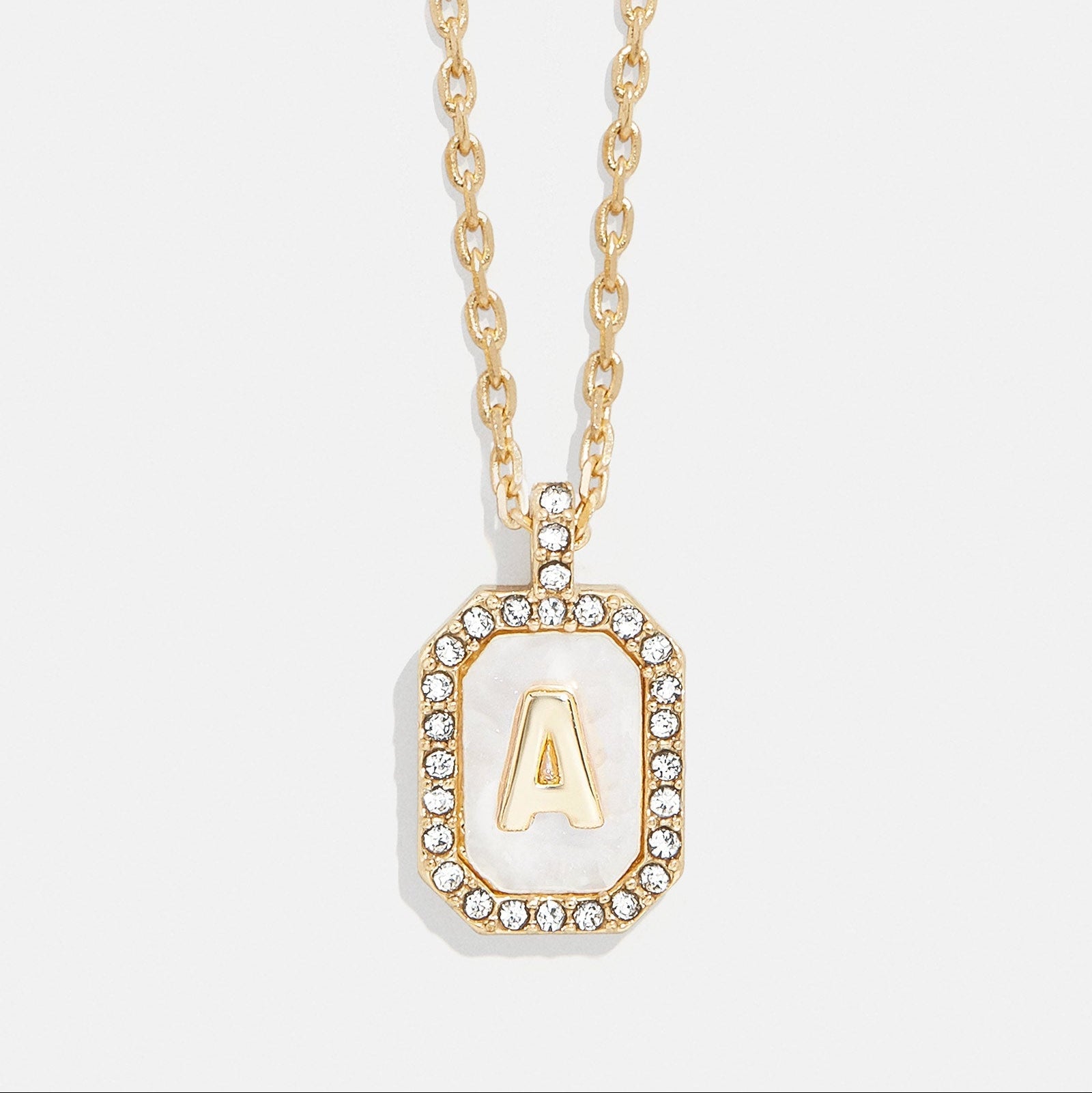 Mother of Pearl Initial Pendant Necklace
