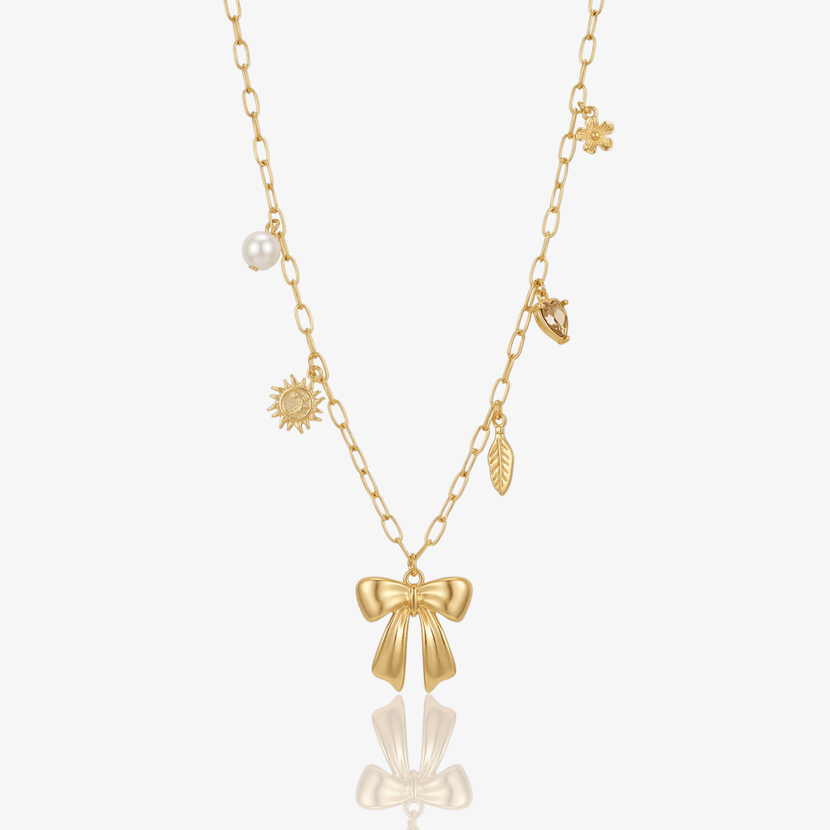 Paperclip Charm Detail Necklace