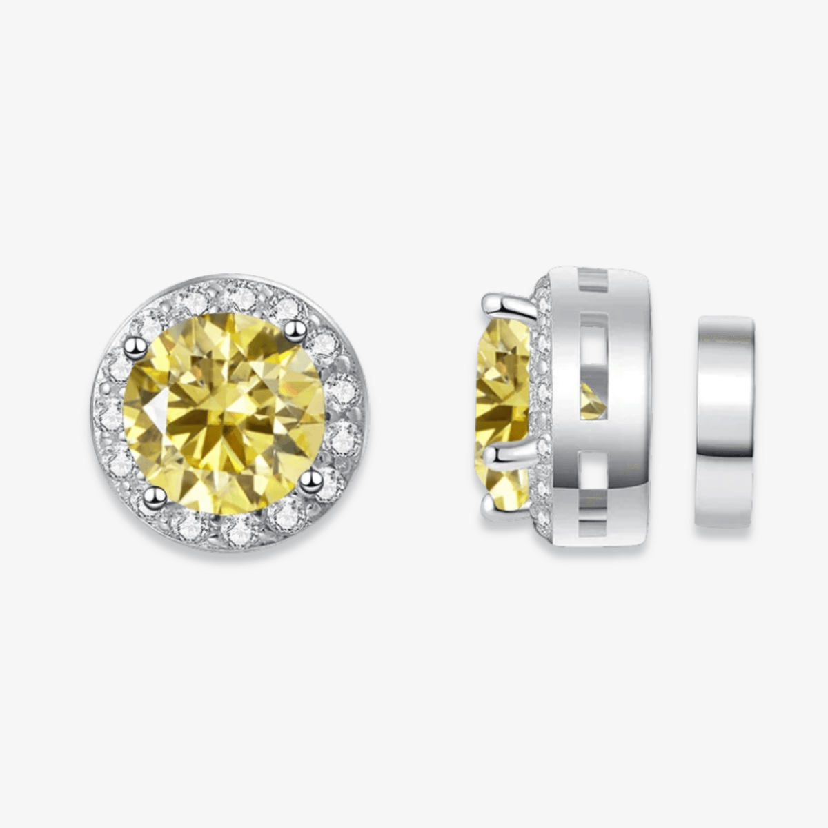 Magnetic Round Moissanite Earrings