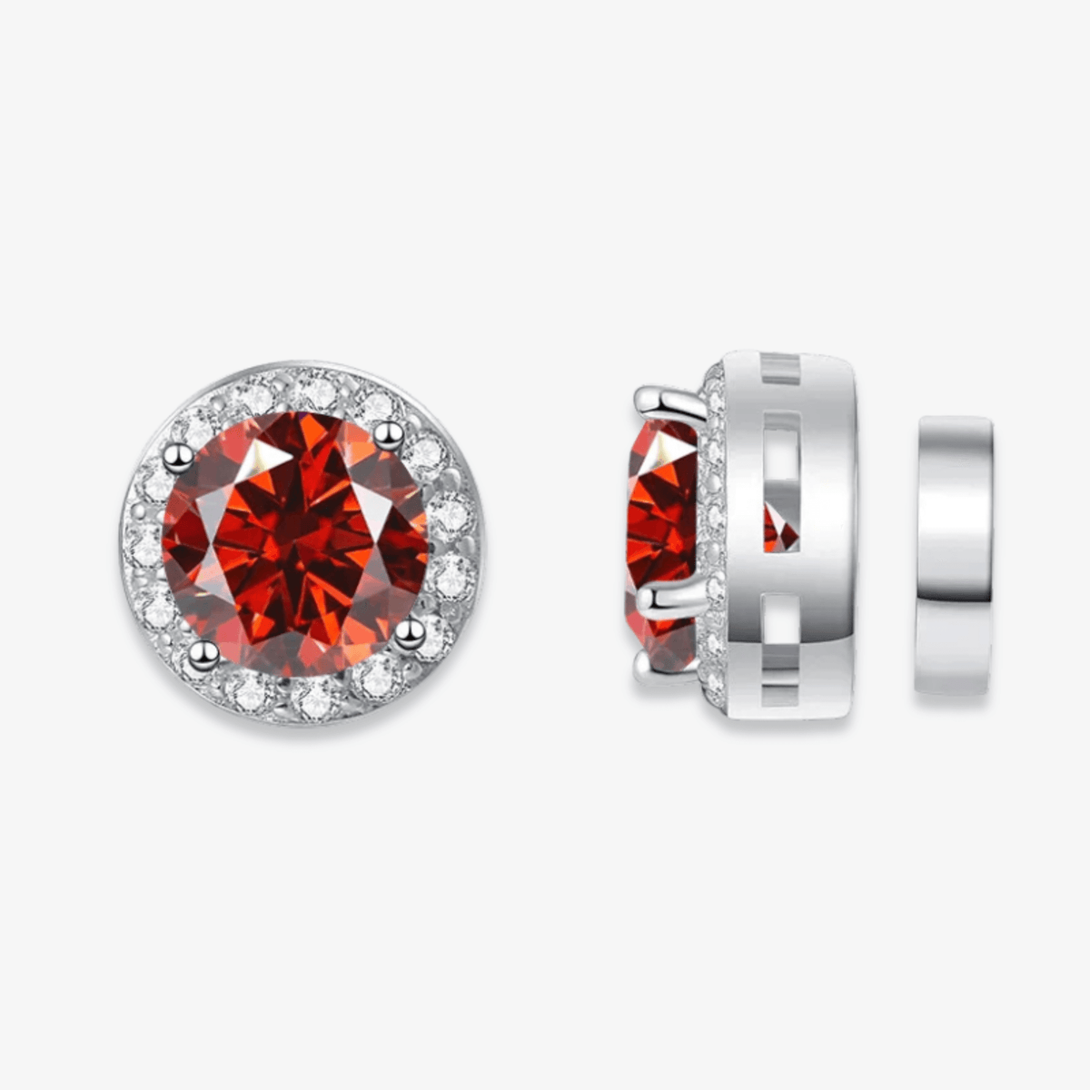 Magnetic Round Moissanite Earrings