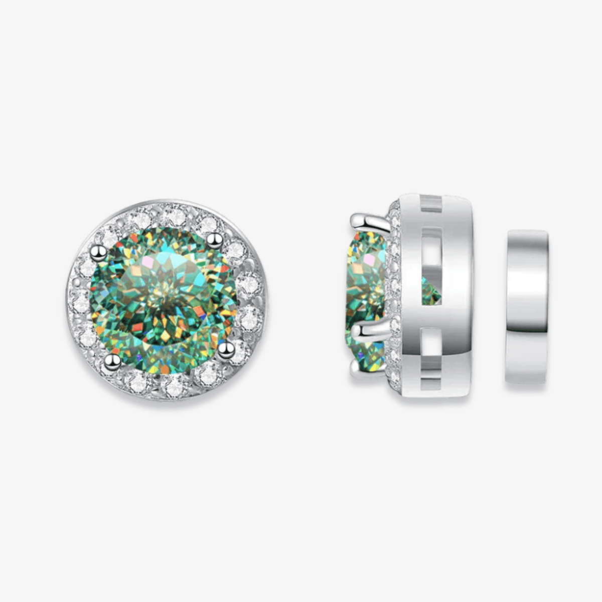 Magnetic Round Moissanite Earrings
