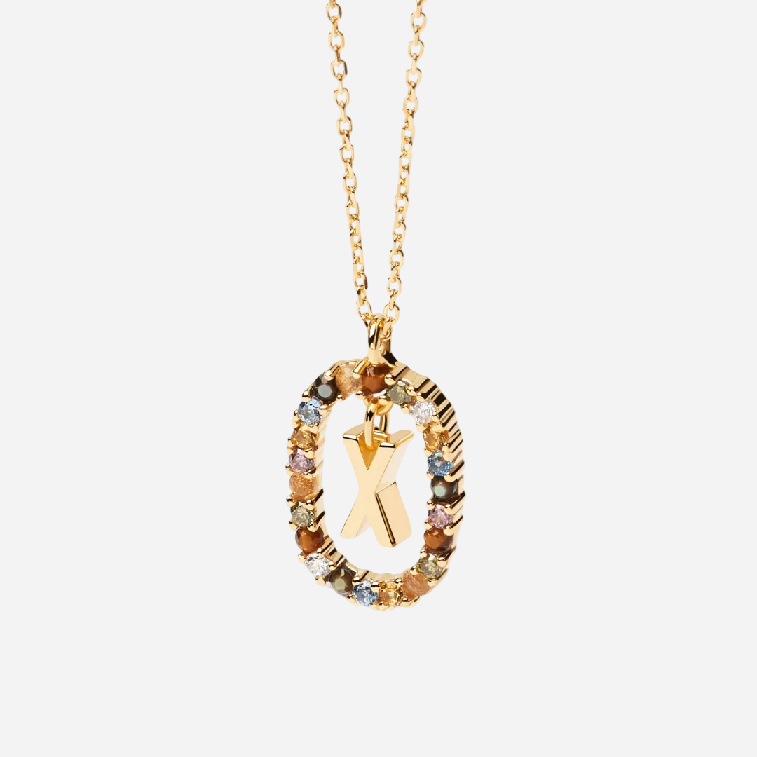 Gemstone Initial Necklace