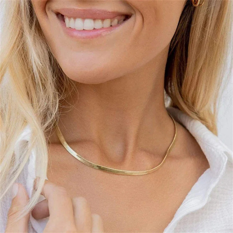Gold & Silver Herringbone Necklace