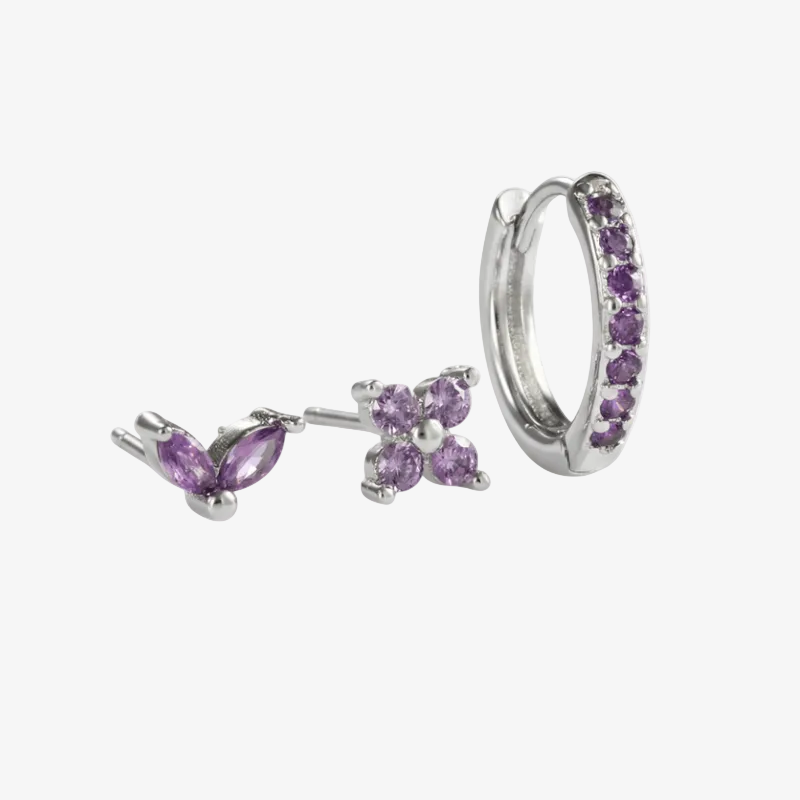 Tulip Bloom Hoop Earring Set
