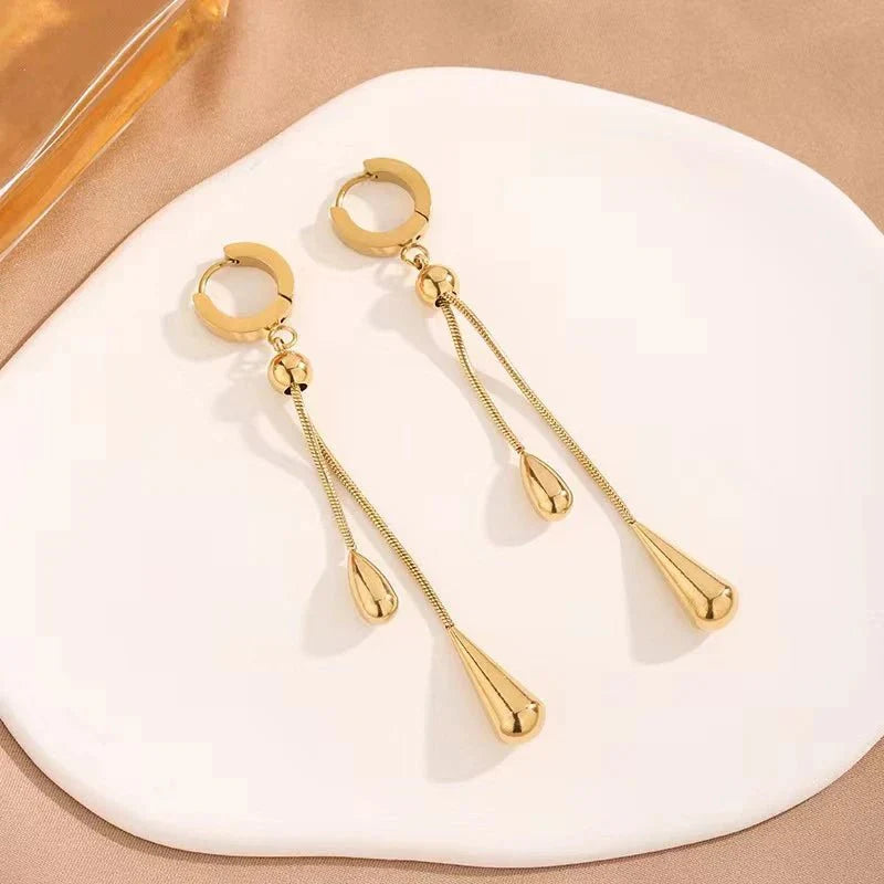 Droplet Lariat Adjustable Necklace & Earring