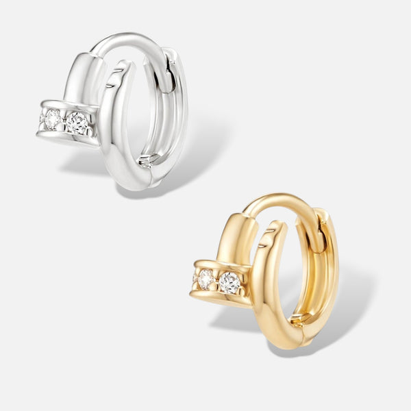 Mini Nail Huggie Hoop Earring